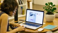 woman browsing on her laptop